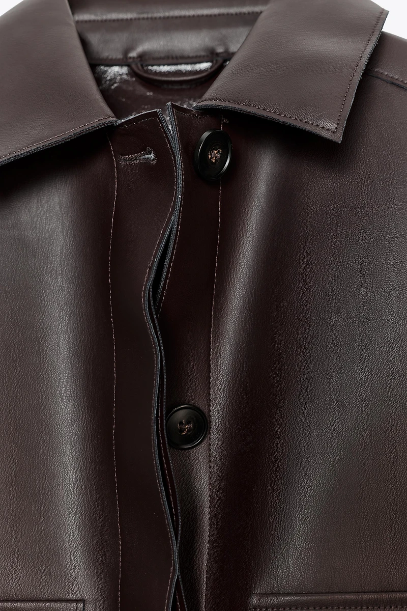 SHORT FAUX LEATHER JACKET