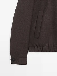 Wool bomber jacket with zip