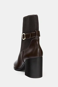 FABRIC SHAFT HEELED ANKLE BOOTS