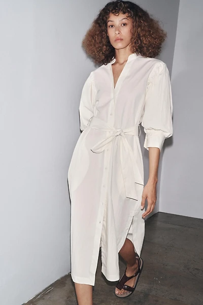ROBE CHEMISE À MANCHES BOUFFANTES ZW COLLECTION