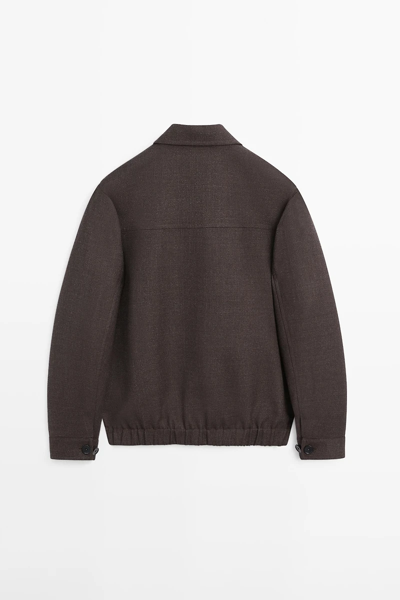 Blouson bomber en laine avec fermeture Éclair