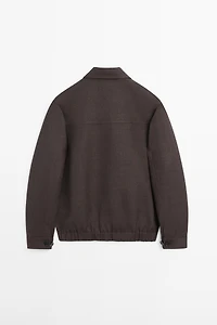 Blouson bomber en laine avec fermeture Éclair