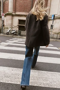 BOUCLÉ DOUBLE-BREASTED MID-LENGTH COAT