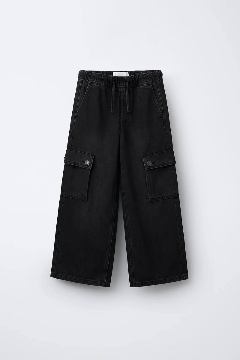 DENIM CARGO PANTS
