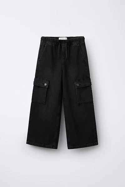 DENIM CARGO PANTS