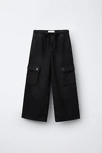 DENIM CARGO PANTS