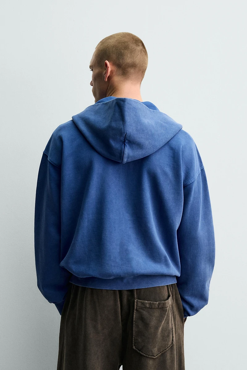 WASHED ZIP HOODIE