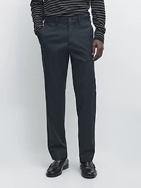 Cotton blend slim fit pants