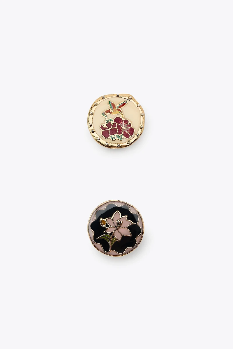 2-PACK OF RINGS WITH RESIN PIECE