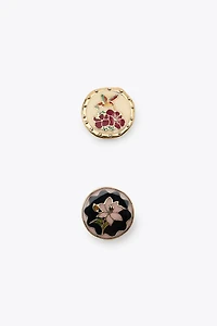 2-PACK OF RINGS WITH RESIN PIECE