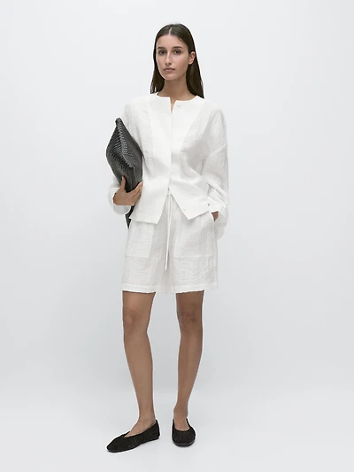 Flowing bomber shirt