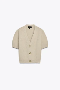 VESTE STRUCTURÉE EN MAILLE BOUTON ÉTOILE