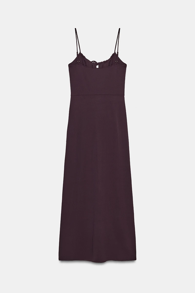 ROBE FLUIDE MI-LONGUE À BRETELLES