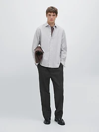 Regular fit melange striped shirt