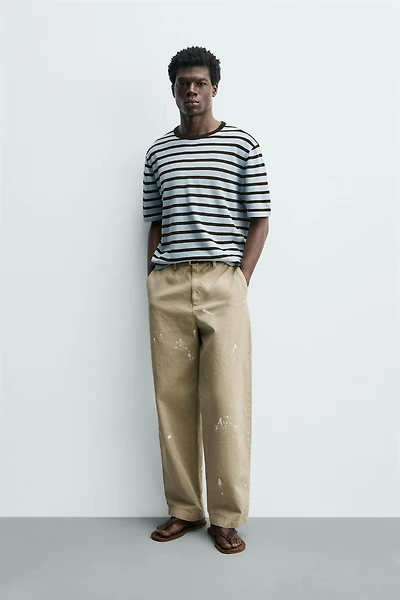 STRIPED COTTON KNIT T-SHIRT
