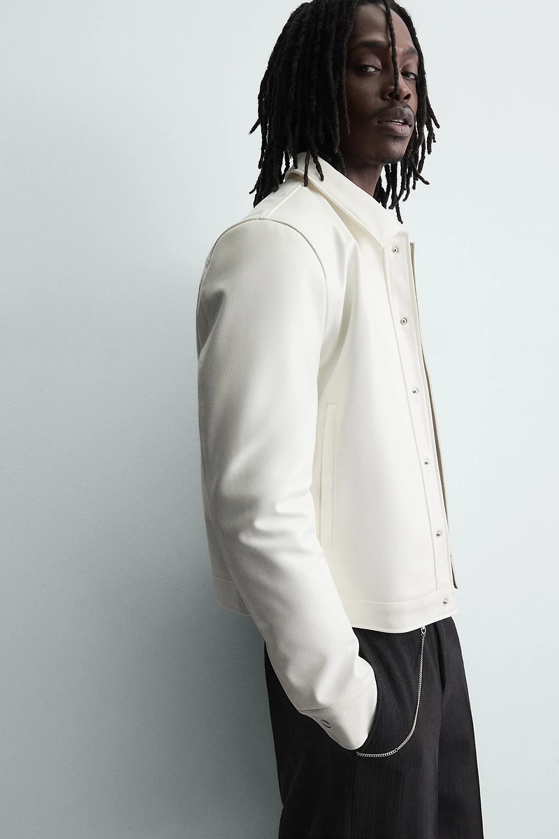 BLOUSON EN MATIÈRE SYNTHÉTIQUE BRILLANT