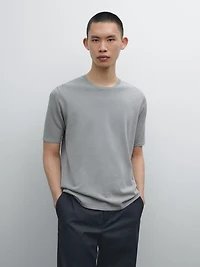 Cotton blend knit T-shirt