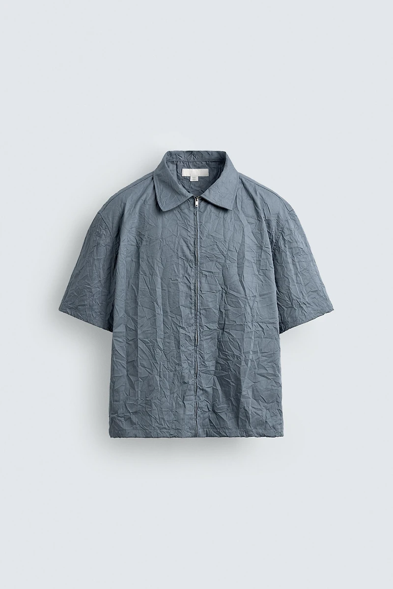 CHEMISE EFFET FROISSÉ FERMETURE ÉCLAIR