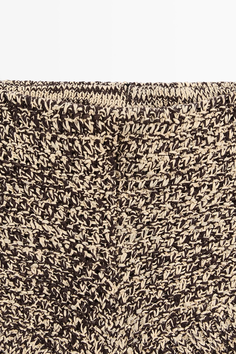 Flecked knit shorts co-ord