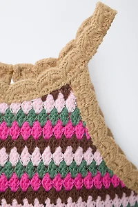 TOP EN MAILLE CROCHET À RAYURES