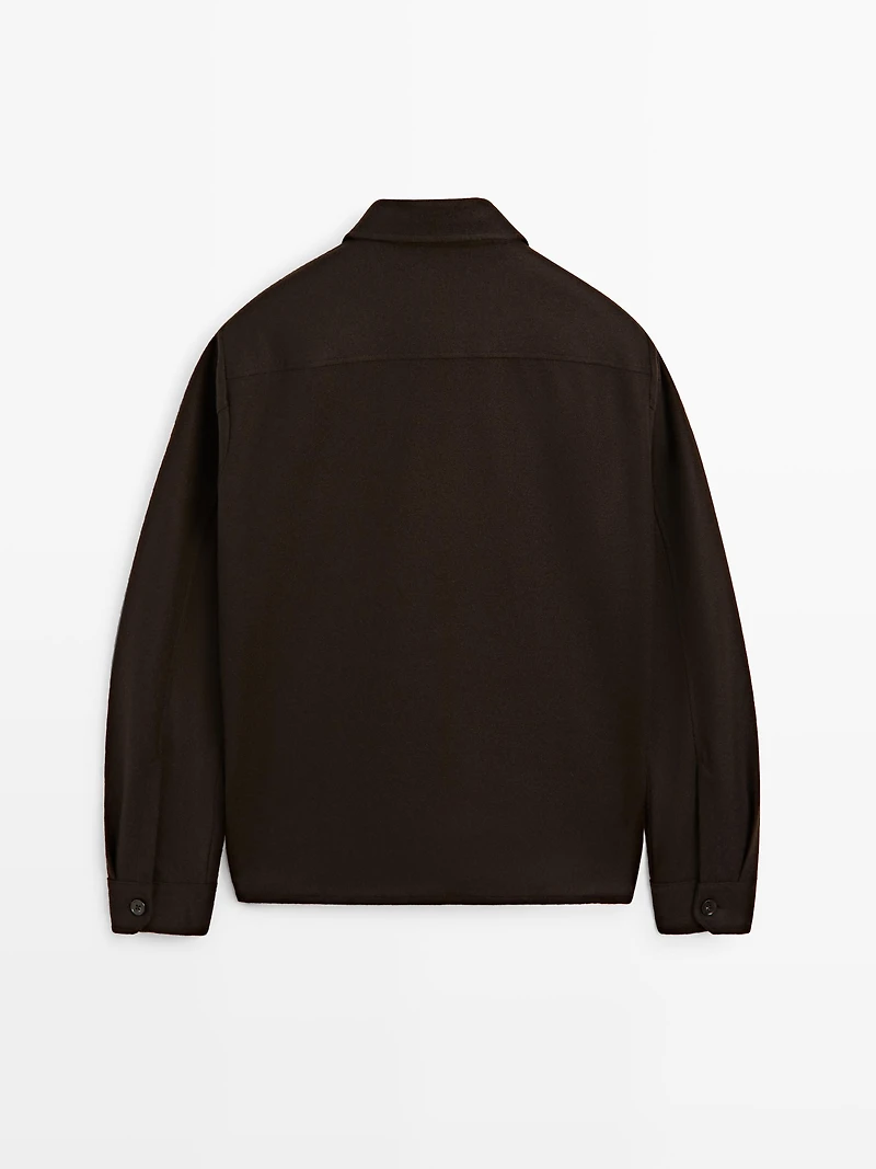 Surchemise poches 100 % laine