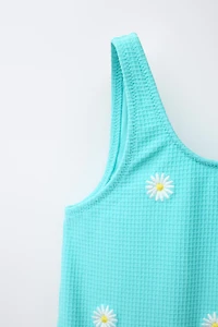 2-6 ANS/ MAILLOT DE BAIN TEXTURE GAUFRÉE MARGUERITES
