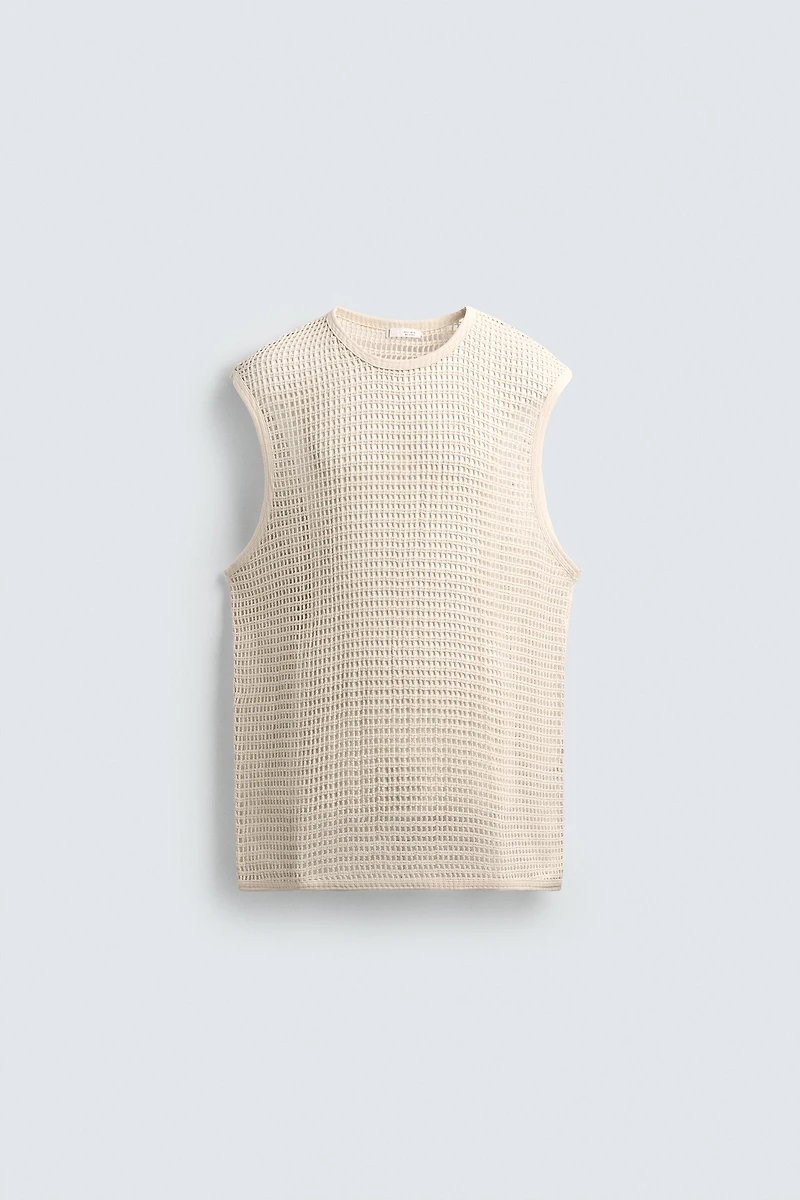 CROCHET TEXTURED T-SHIRT