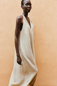 VOLUMINOUS RUSTIC MIDI DRESS