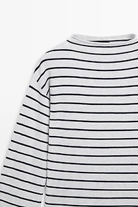 Pull en maille à rayures 100 % coton