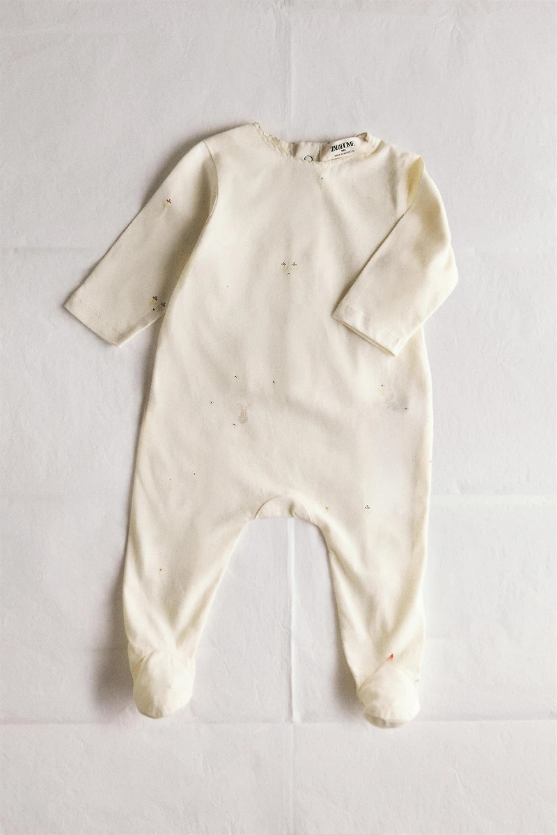 Kids Bunny and Floral Footed Romper