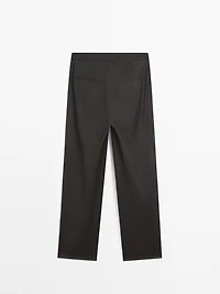 Flowing low-rise straight-leg trousers
