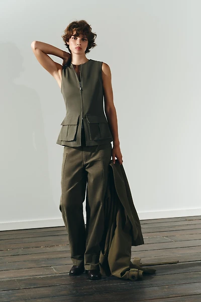 STRETCH COTTON POCKET TOP