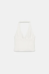 TOP HALTER MATIÈRE SYNTHÉTIQUE BOUCLES