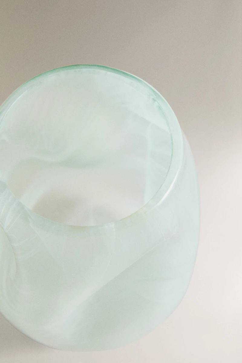 SHADED GREEN GLASS TOOTHBRUSH HOLDER