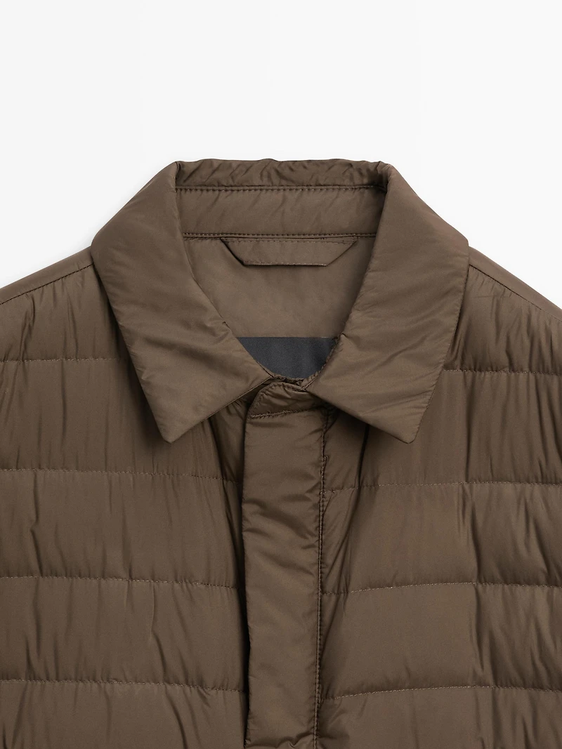 Reversible water-repellent down blend waistcoat