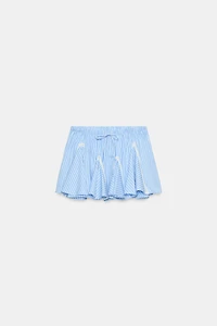 STRIPED LADDER LACE MINI SKIRT