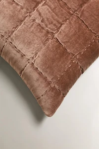 CHECK VELVET PILLOW SHAM FOR QUILT