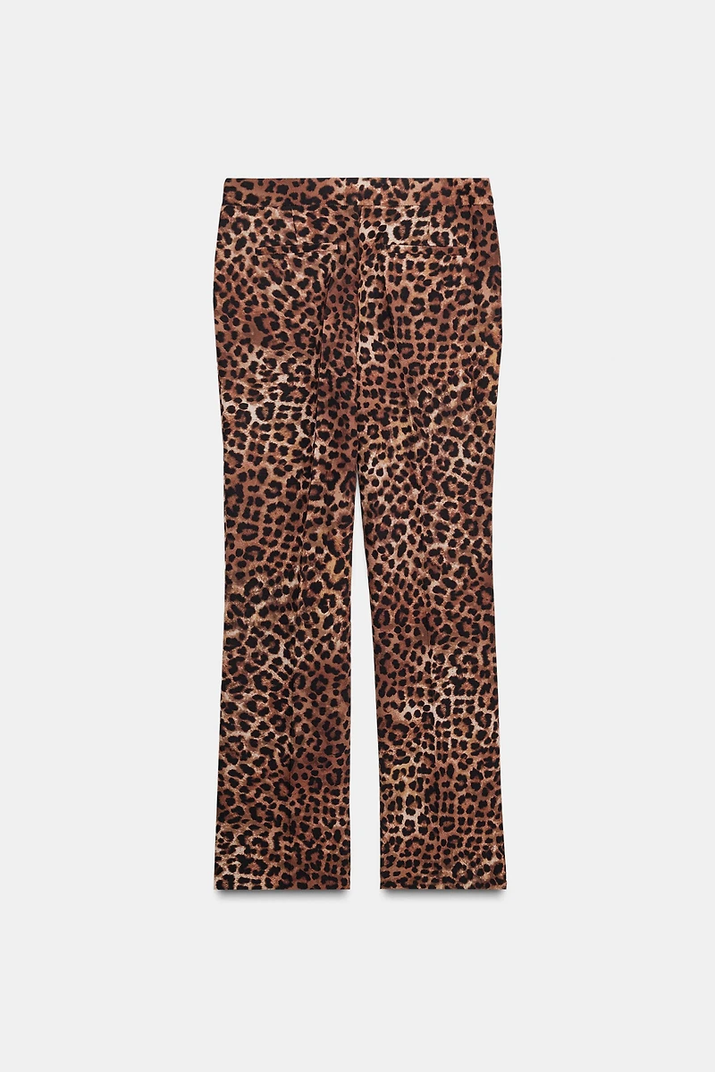 ANIMAL PRINT FLARE PANTS