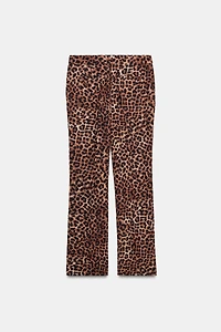 ANIMAL PRINT FLARE PANTS