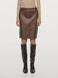 Jupe courte en cuir effet croco