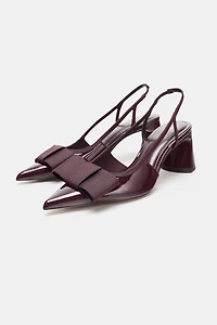 SLINGBACK HEELED SHOES WITH BOW
