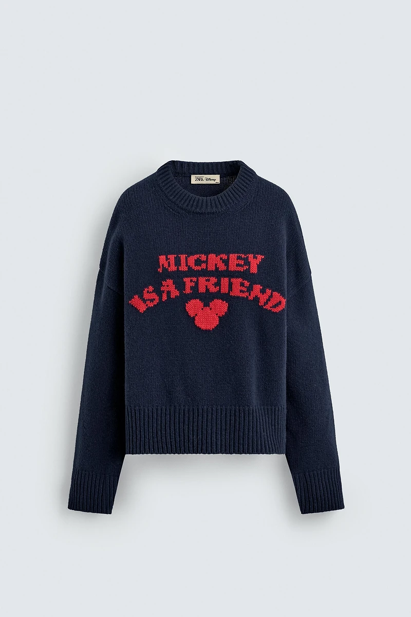 MICKEY SILHOUETTE TEXT SWEATER HARRY LAMBERT FOR ZARA X DISNEY