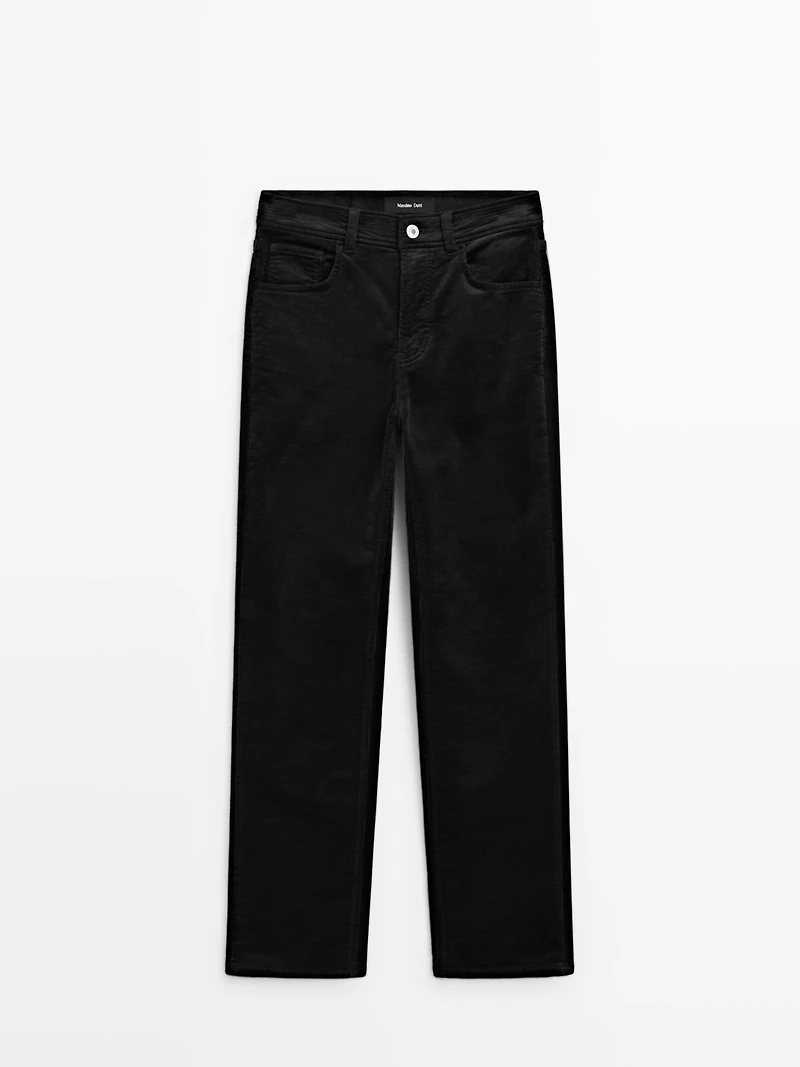 Straight-leg needlecord trousers