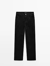Straight-leg needlecord trousers