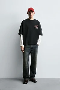 SWEAT DÉLAVÉ À INSCRIPTIONS IMPRIMÉES