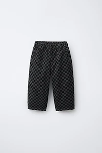 PANTALON SERGÉ BAGGY À CARREAUX DAMIER