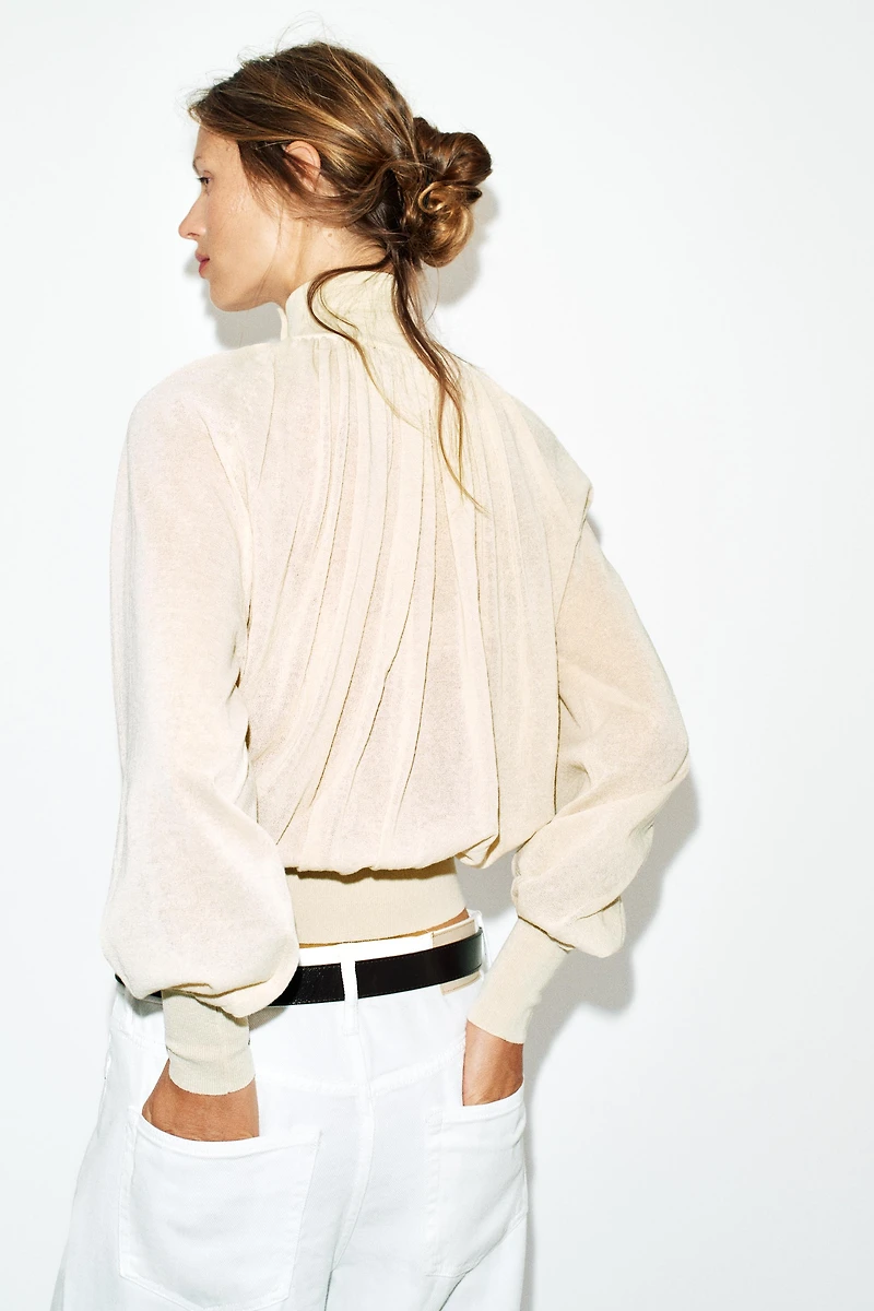 BLOUSE FLUIDE EN MAILLE BIMATIÈRE