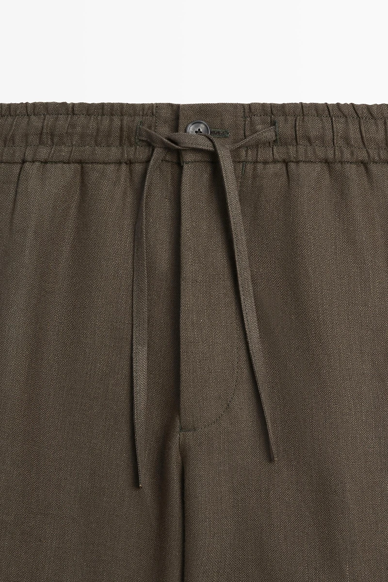 Pantalon chevrons 100 % lin