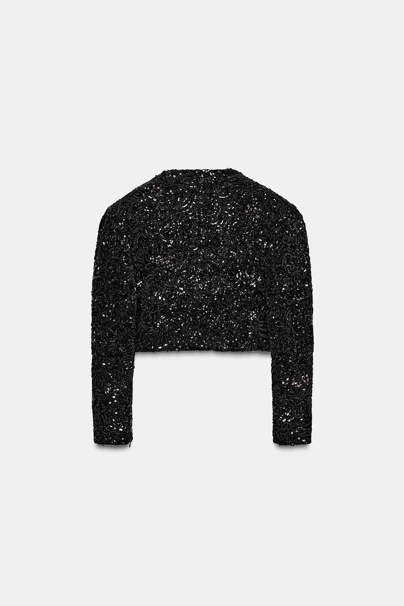 SEQUIN VOLUME SLEEVE JACKET