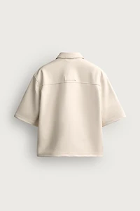 FAUX LEATHER RELAXED FIT OVERSHIRT